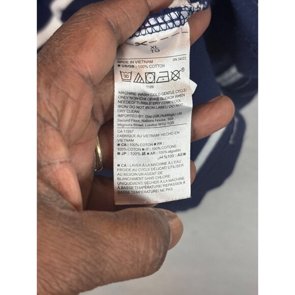 Gap Mens Navy & White Striped Polo Shirt XL - Picture 8 of 10